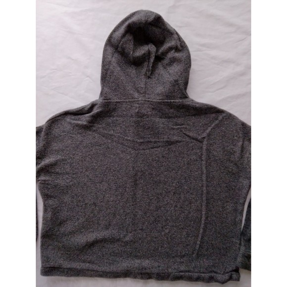 Madewell Women Size XS Oversized Hoodie Sweatshirt Cropped 3/4 Sleeve Gray - Picture 9 of 10